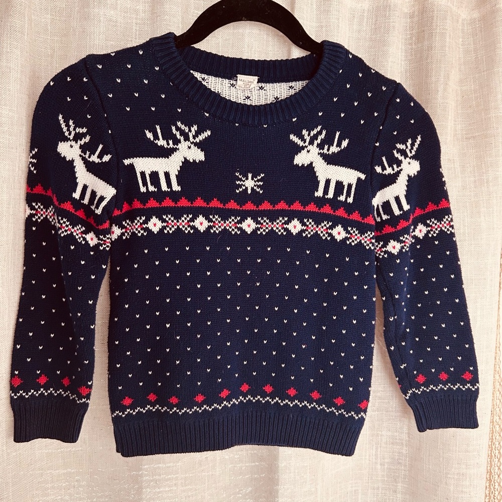 Fair Isle reindeer children’s cozy winter sweater